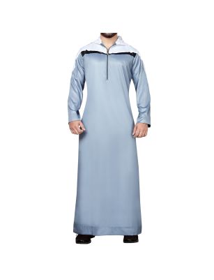 GREY WITH WHITE HOODY THOBE