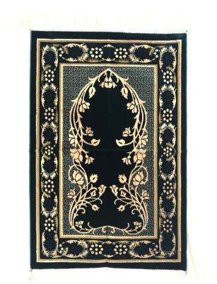 Velvet Islamic Prayer Rug Green