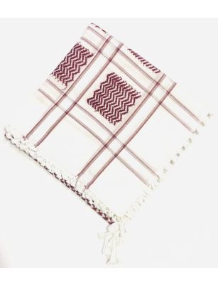White Maroon Shimagh/Mens Scarf