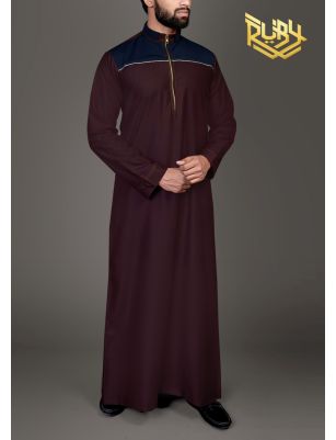 MAROON THOBE WITH GOLDEN ZIPPER
