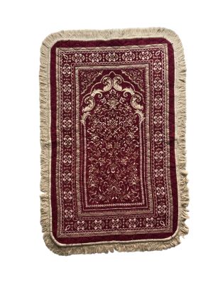 Super Soft Islamic Prayer Mat Red Jannamaz Musallah
